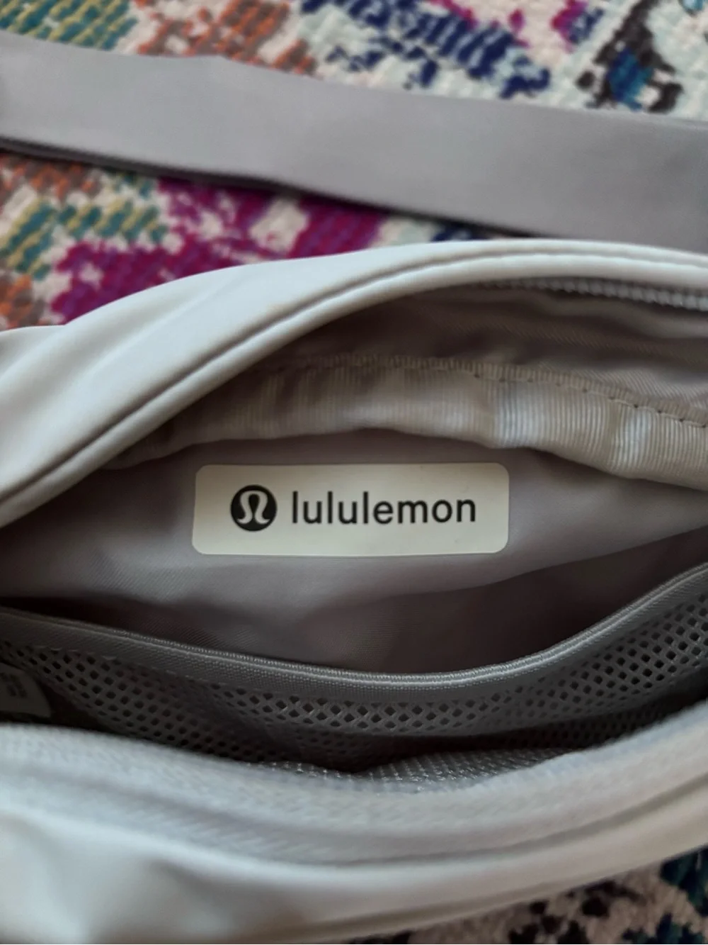 Lululemon Gray Belt Bag Crossbody Waist Bag Silver Hardware